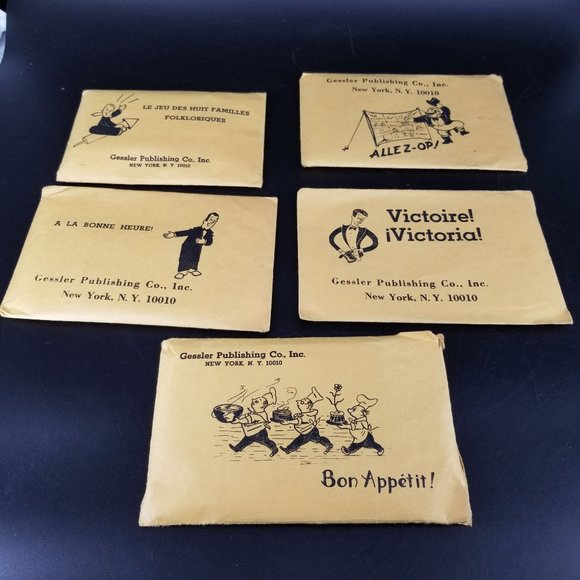 Vintage French Francois Language Vocabulary Learning Flash Card Game Lot 5 1960 - Picture 1 of 10